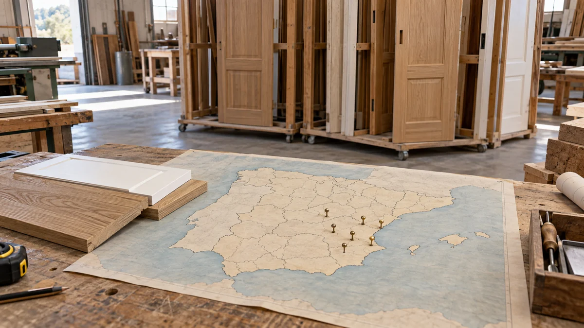Mapa de las provincias donde se entregan e instalan las puertas fabricadas en Valera de Abajo